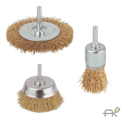 Набор кордщеток дисковых латунных для дрели 3 предметов(VX-10001)06989